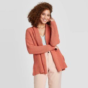 A New Day Womens Open Front Coral Knit Cardigan